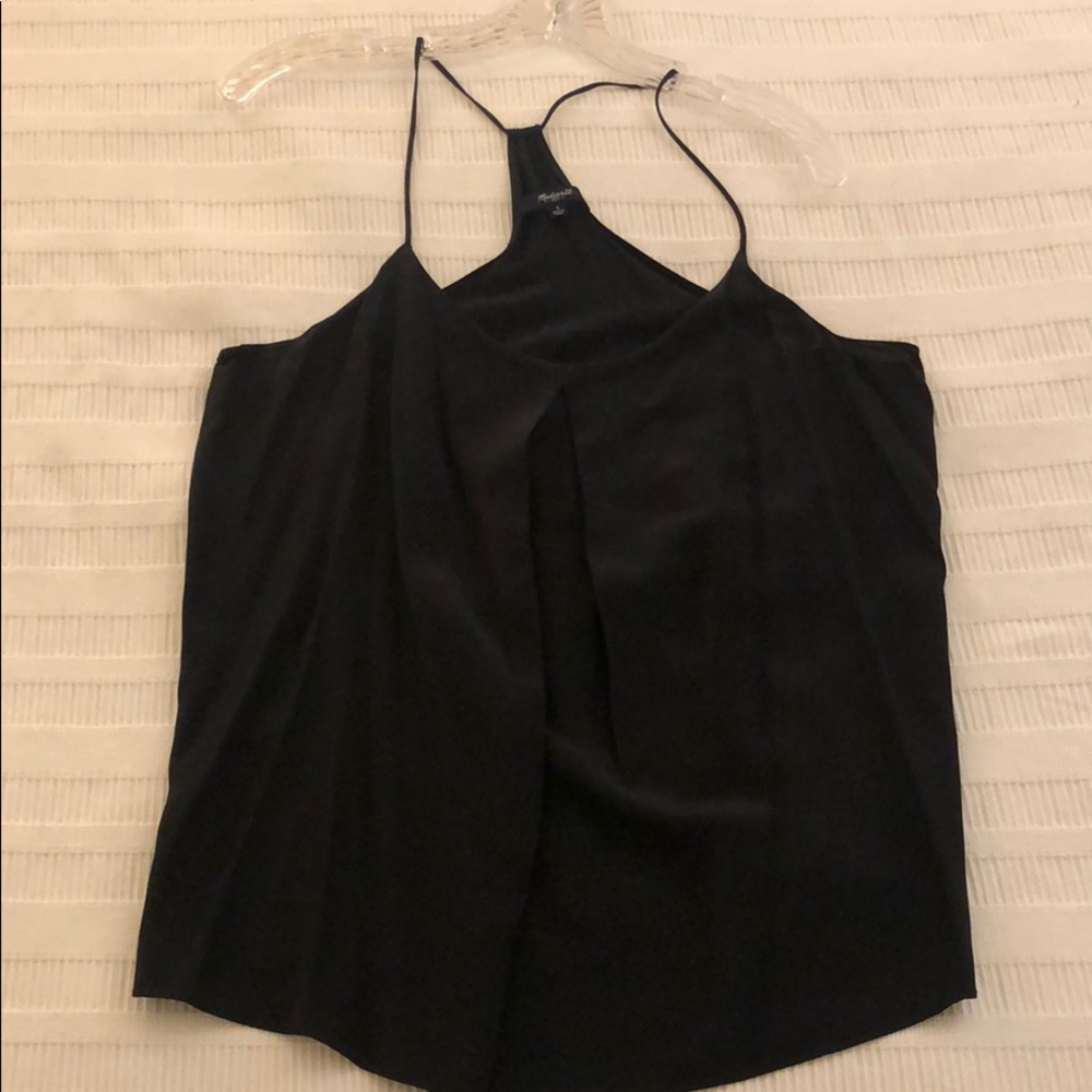 Madewell black 100% silk top